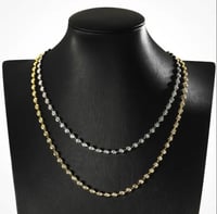 Image 5 of Round Moissanite Tennis Necklace Gold 