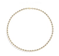 Image 1 of Round Moissanite Tennis Necklace Gold 