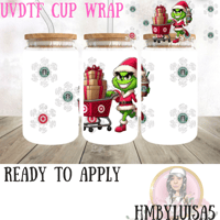 Image 1 of Grinch shopping UVDTF cup wrap 