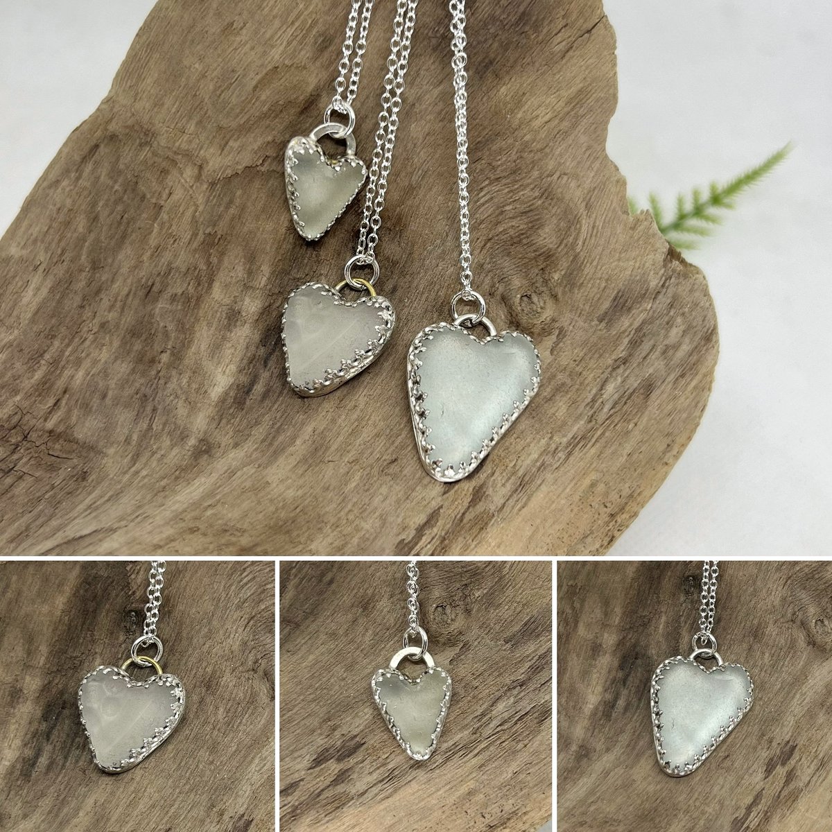 Sea Glass Pendant - White Sea Glass and 2024 Sterling Silver Pendant