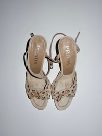 Image 1 of Prada Eyelet Strappy Heels - EU38.5