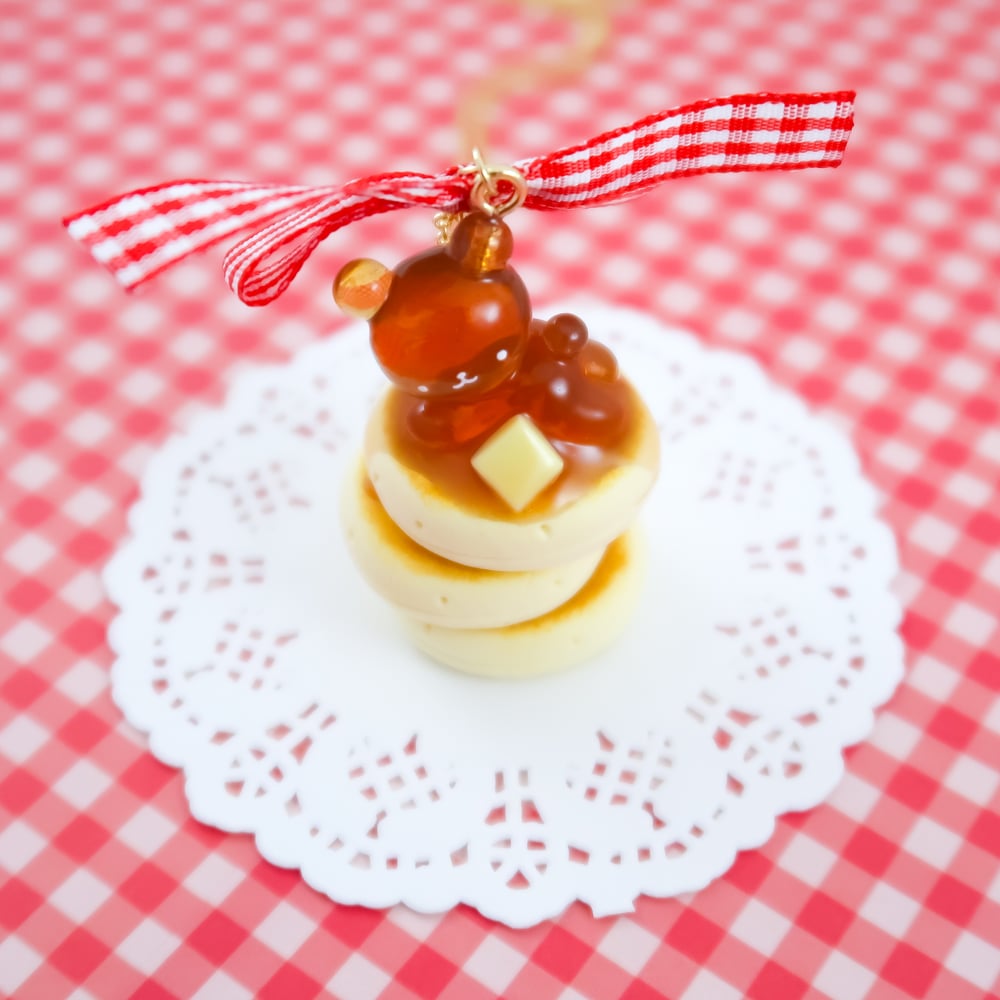 Pancakes And Syrup Bear Necklace