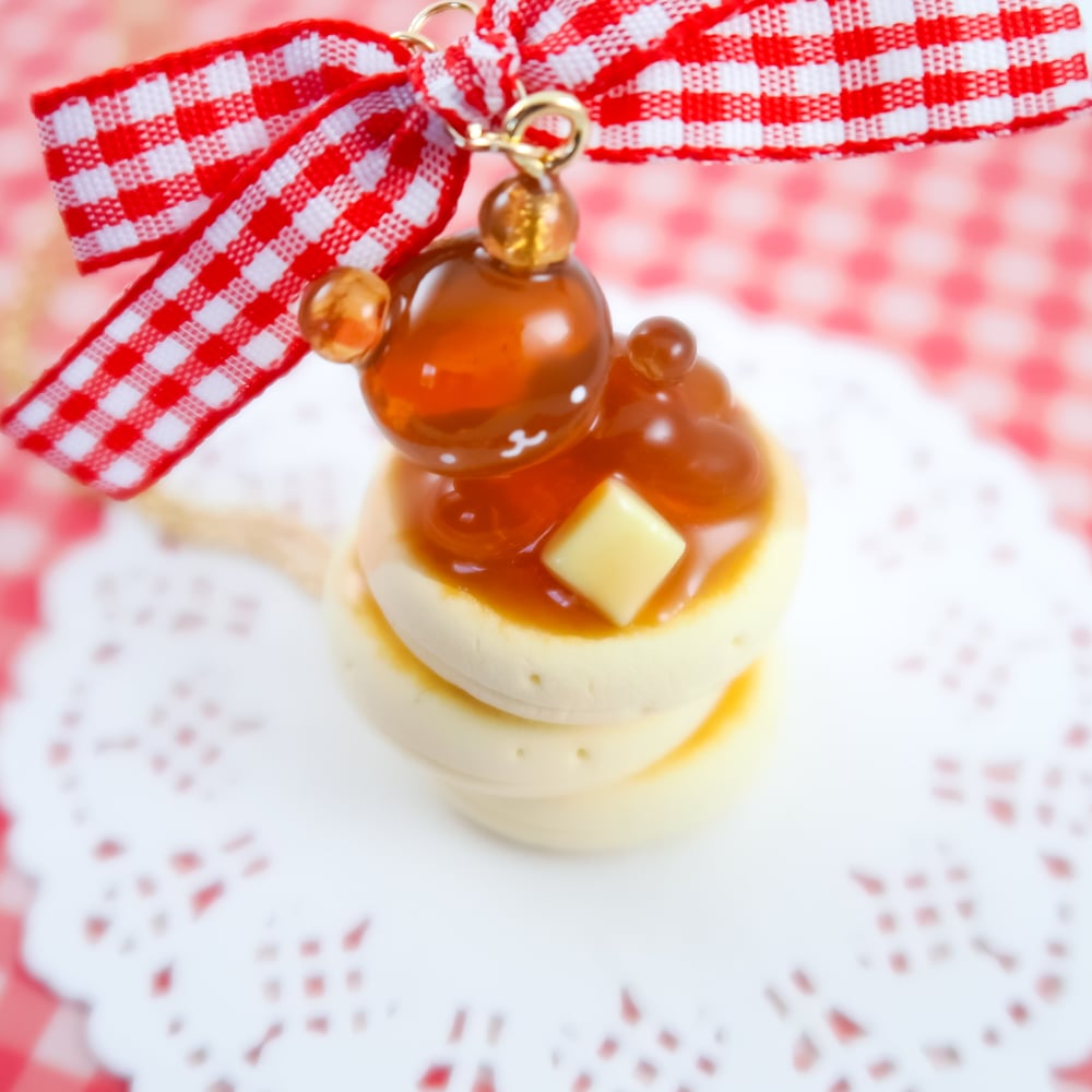Pancakes And Syrup Bear Necklace
