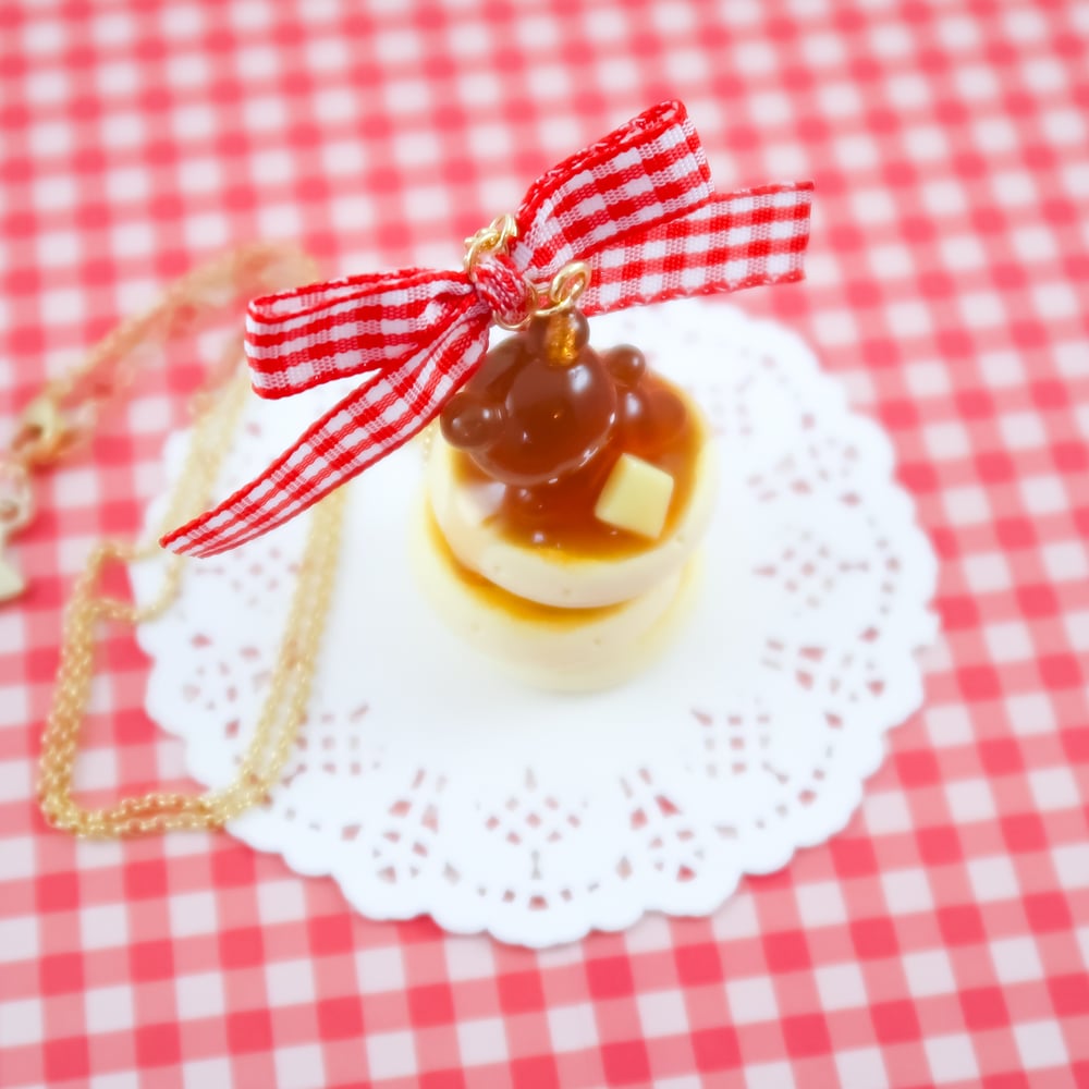 Pancakes And Syrup Bear Necklace