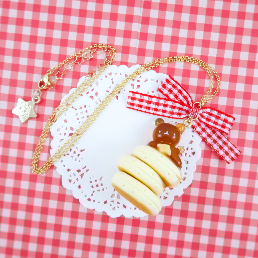 Pancakes And Syrup Bear Necklace