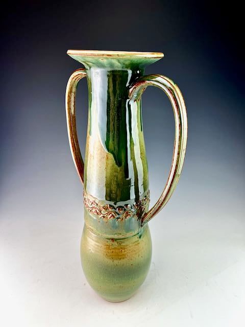 Image of Tall double handled vase or pouring vessel (WBSM/JJFCu/CuAsh)