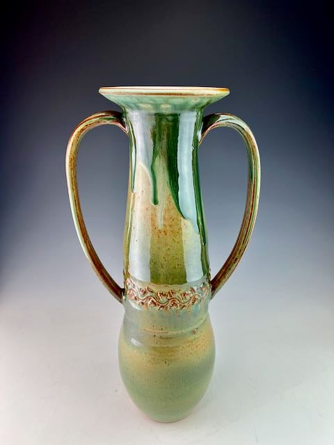 Image of Tall double handled vase or pouring vessel (WBSM/JJFCu/CuAsh)