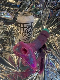 Image 1 of Seraphim Hybrid Strap-On Dildo stroker in "Winter Berry" colorway