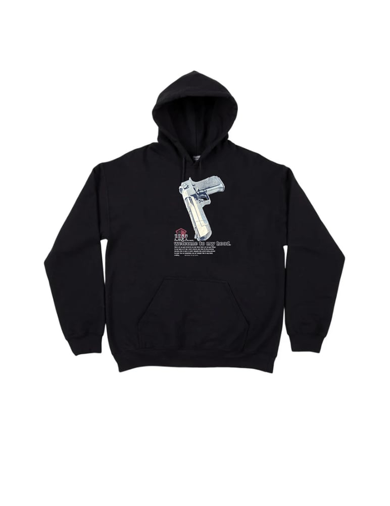 Image of WELCOME TO MY HOOD HOODIE (BLACK)