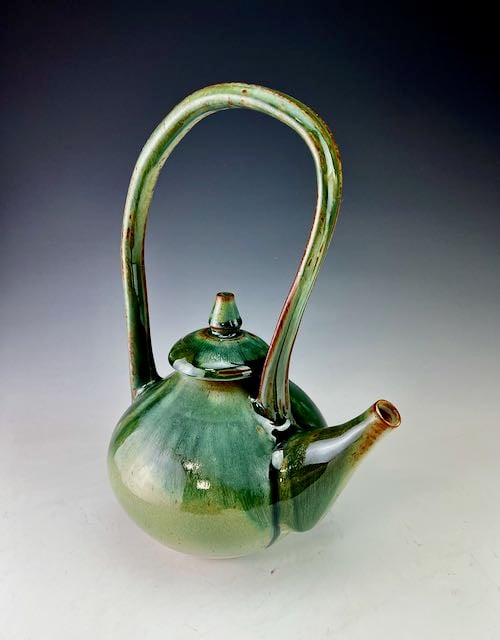 Image of Large overhead loop handled teapot (WBSM/JJFCu/CuAsh)