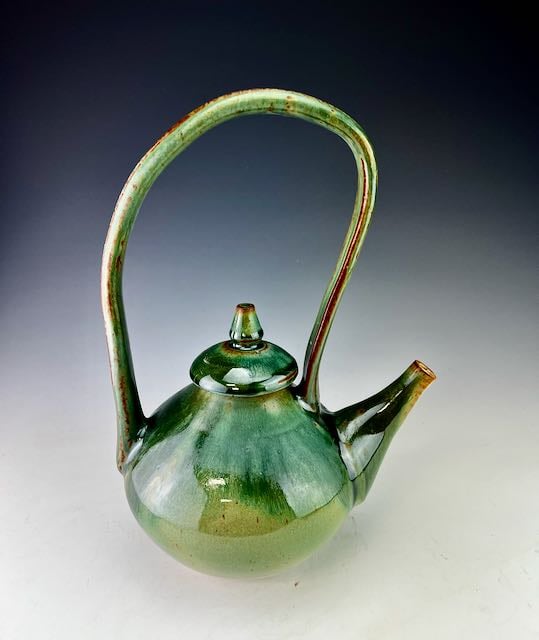 Image of Large overhead loop handled teapot (WBSM/JJFCu/CuAsh)