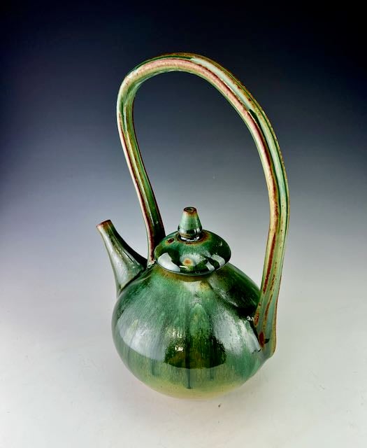 Image of Large overhead loop handled teapot (WBSM/JJFCu/CuAsh)