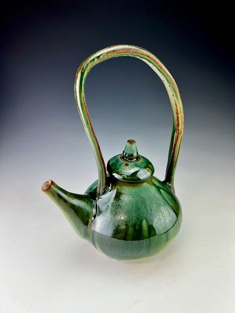 Image of Large overhead loop handled teapot (WBSM/JJFCu/CuAsh)