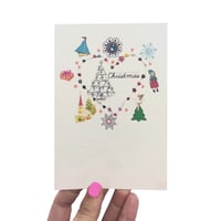 Image 1 of Beaded Heart Tree Christmas Card