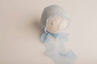 LEA ruffle bonnet - BLUE