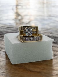 Image 2 of Wedding Ring Set With Squared Stones
