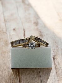 Image 1 of Wedding Ring Set With Squared Stones