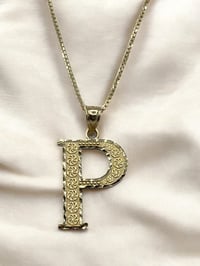 All Yellow Swirl Design Initial Pendant