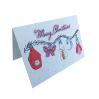 Image 2 of Rabbit Tinsel Christmas Card 