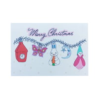 Image 3 of Rabbit Tinsel Christmas Card 