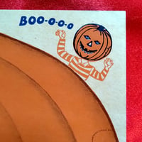 Image 2 of Brooten Grocery Store - Jack O'lantern Halloween Advertising mask (1950s) - Brooten, Minnesota