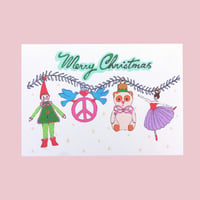 Image 1 of Peace Ballerina Tinsel Christmas Card