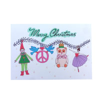 Image 2 of Peace Ballerina Tinsel Christmas Card