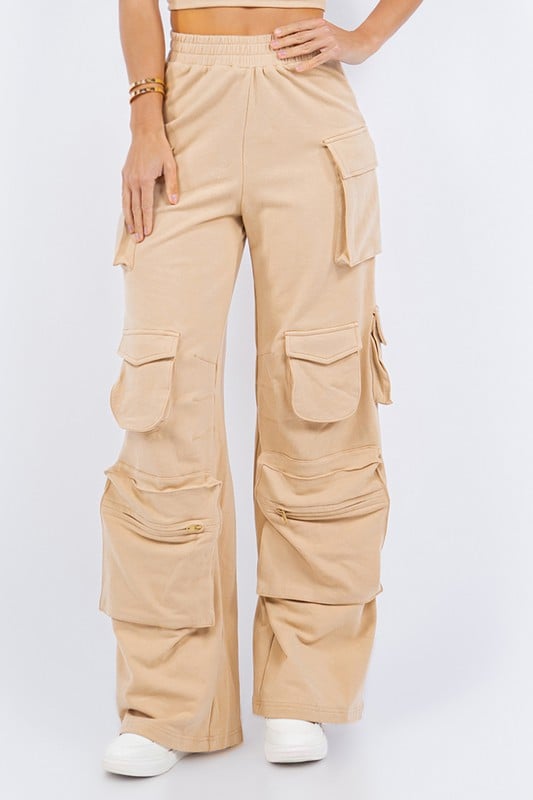 Image of Jersey Cargo Pants (khaki) 