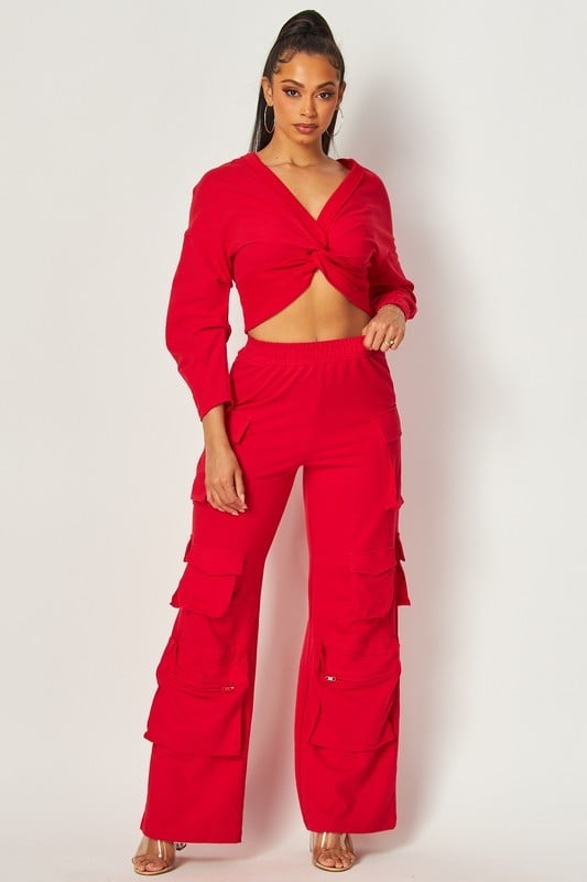 Image of Jersey Cargo Pants (red) 