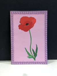 Poppy Flower Frame A5 Stapled Notebook