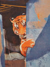 A head filled with tigers... A5 Risograph Print