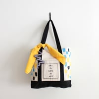 Image 1 of Yellow Check Canvas Bag