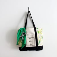 Image 1 of Green Abstract Canvas Bag