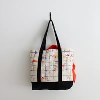 Image 2 of Orange Grid Canvas Bag