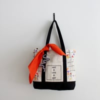 Image 1 of Orange Grid Canvas Bag