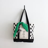 Image 1 of Green Check Canvas Bag