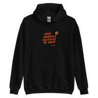 Image 1 of Black Love yourself you piece of shit embroidered Unisex Hoodie