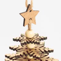 Image 3 of Christmas Tree Made From Wooden Snowflakes