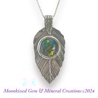Deep Alder Point Fine Silver and Dichroic Glass Pendant