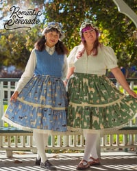 Image 1 of Two Tier Dog Skirt- Green and Blue