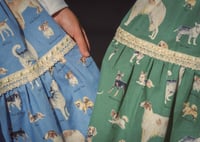 Image 2 of Two Tier Dog Skirt- Green and Blue