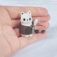 Image 6 of White Cat With Gojo Outfit Ceramic Figurine 