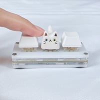 Image 5 of White tiger and cat ceramic keycaps (choose your design)