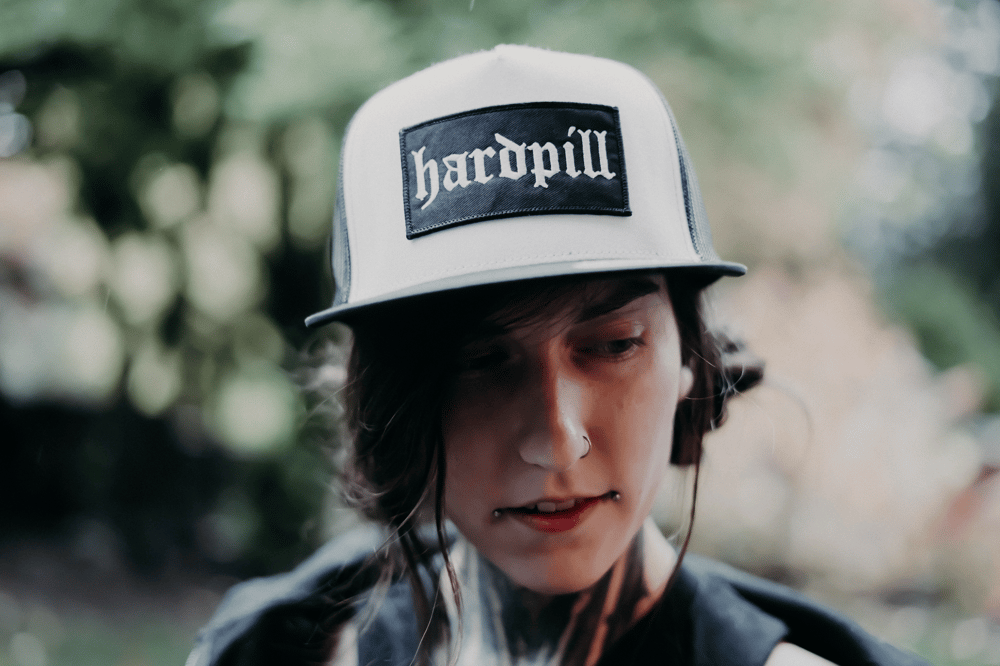 "HARD PILL" TRUCKER HAT (White)