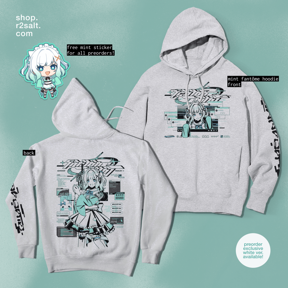 Image of [PREORDER] Mint Fantôme Hoodie (Available in white or grey)