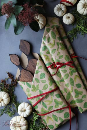 Image of Ebonized walnut serving boards with leaf shape handles - set of two