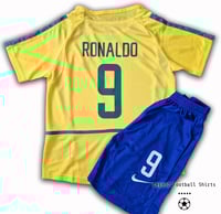 Image 1 of Brazil 2002 RONALDO kids retro kit