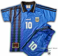 Image 2 of Argentina away 1994 MARADONA kids retro kit