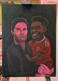 Mikel Arteta and young Hudson-Odoi