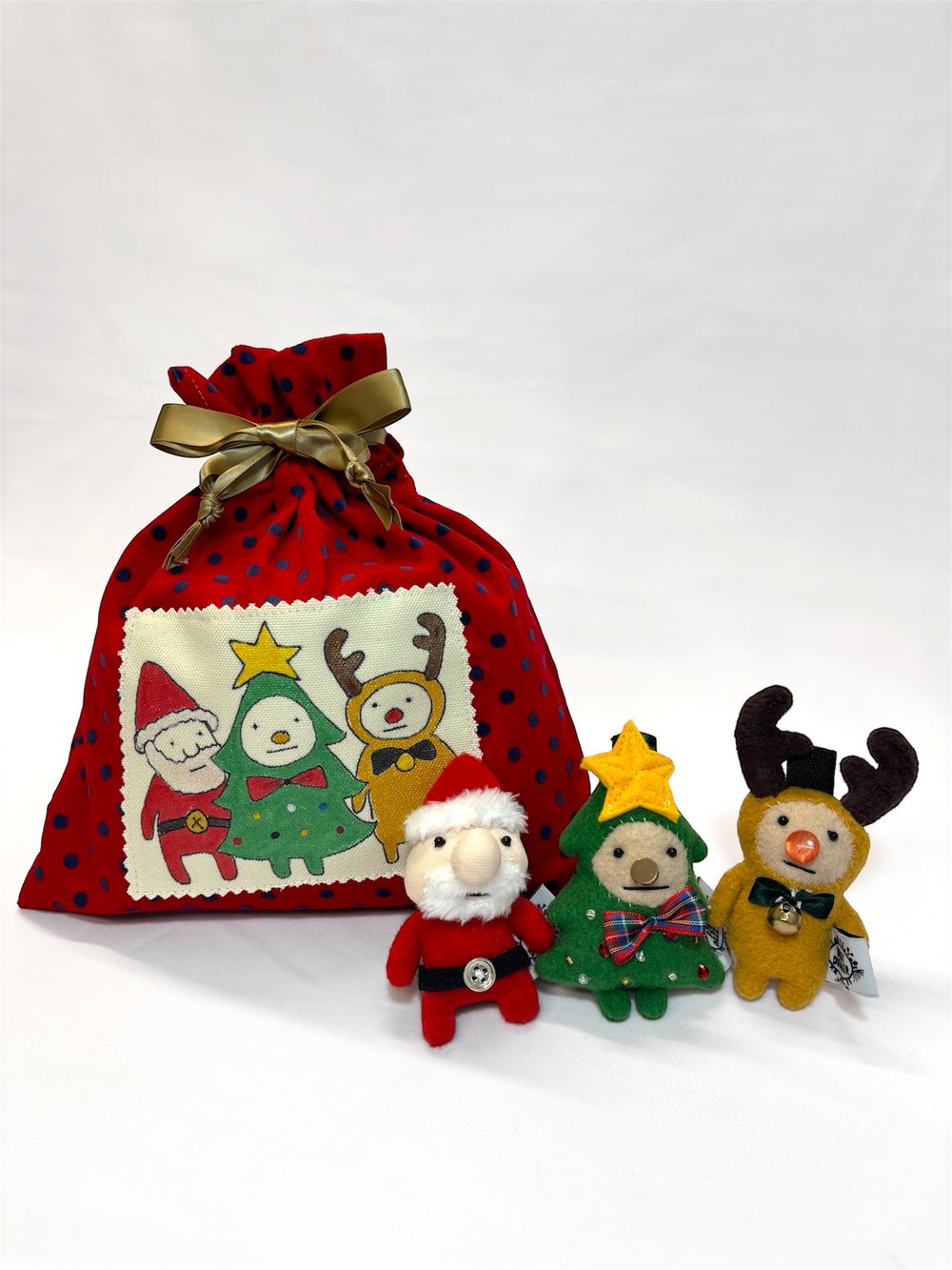 Image of Rudolf, Father Christmas and tree man charms 